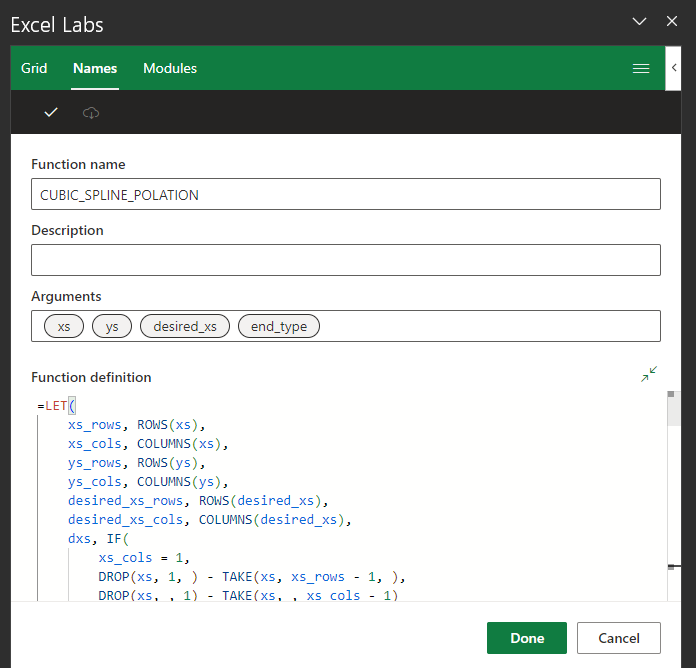 Screenshot of Excel Labs